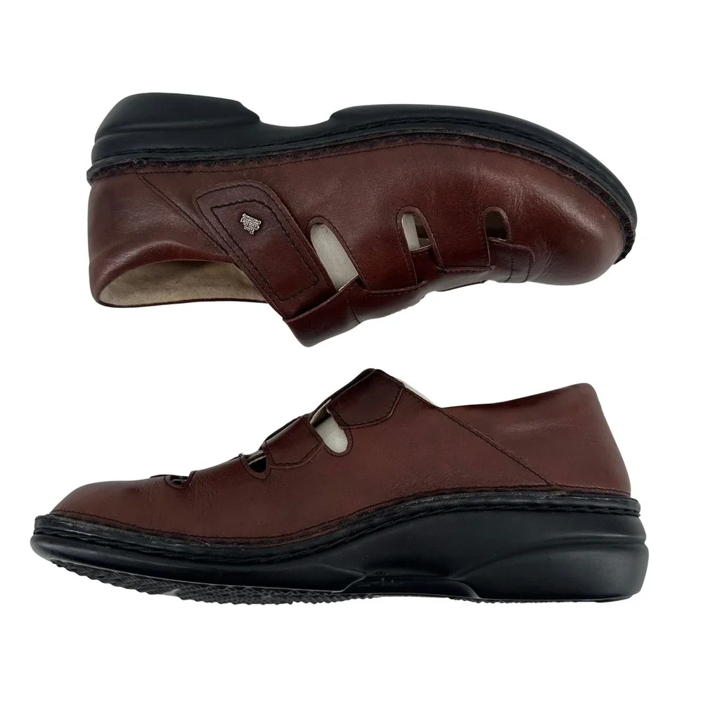 Finn Comfort Fisherman Sandals Mens 39 Brown Leather‎ German Gorpcore Granola